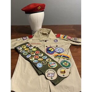 Boy Scout Shirt Youth Large Eagle Scout  Sash Patches Hat Washington Oregon 90s